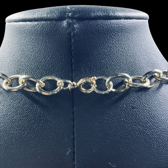 Vintage Style Gold Tone Chain Necklace With Multiple Roman Coin Charms Boho  18" - Picture 8 of 8